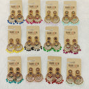 Dhwani Luxury Pota Stone And Beads Dangler Earrings(Pack of 12)