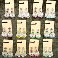 Dhwani Luxury Pota Stone And Pearl Dangler Earrings