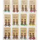 Dhwani Luxury Pota Stone And Beads Dangler Earrings(Pack of 12)