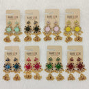 Dhwani Trendy Pota Stone And Pearl Jhumki Earrings- (Pack of 8)