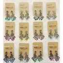 Dhwani Luxury Pota Stone And Beads Dangler Earrings(Pack of 12)