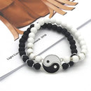 Asmitta - Rhodium Plated Yin Yang Couple Bracelets