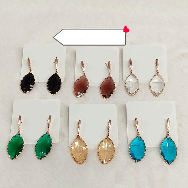 Diyu Dhyu Crystal Stone Dangler Earrings (Assorted)