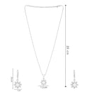 Etnico Silver Plated CZ American Diamond Chain Pendent Jewellery Set for Women