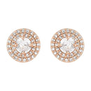 Etnico Rose Gold Plated CZ American Diamond Chain Pendent Set for Women