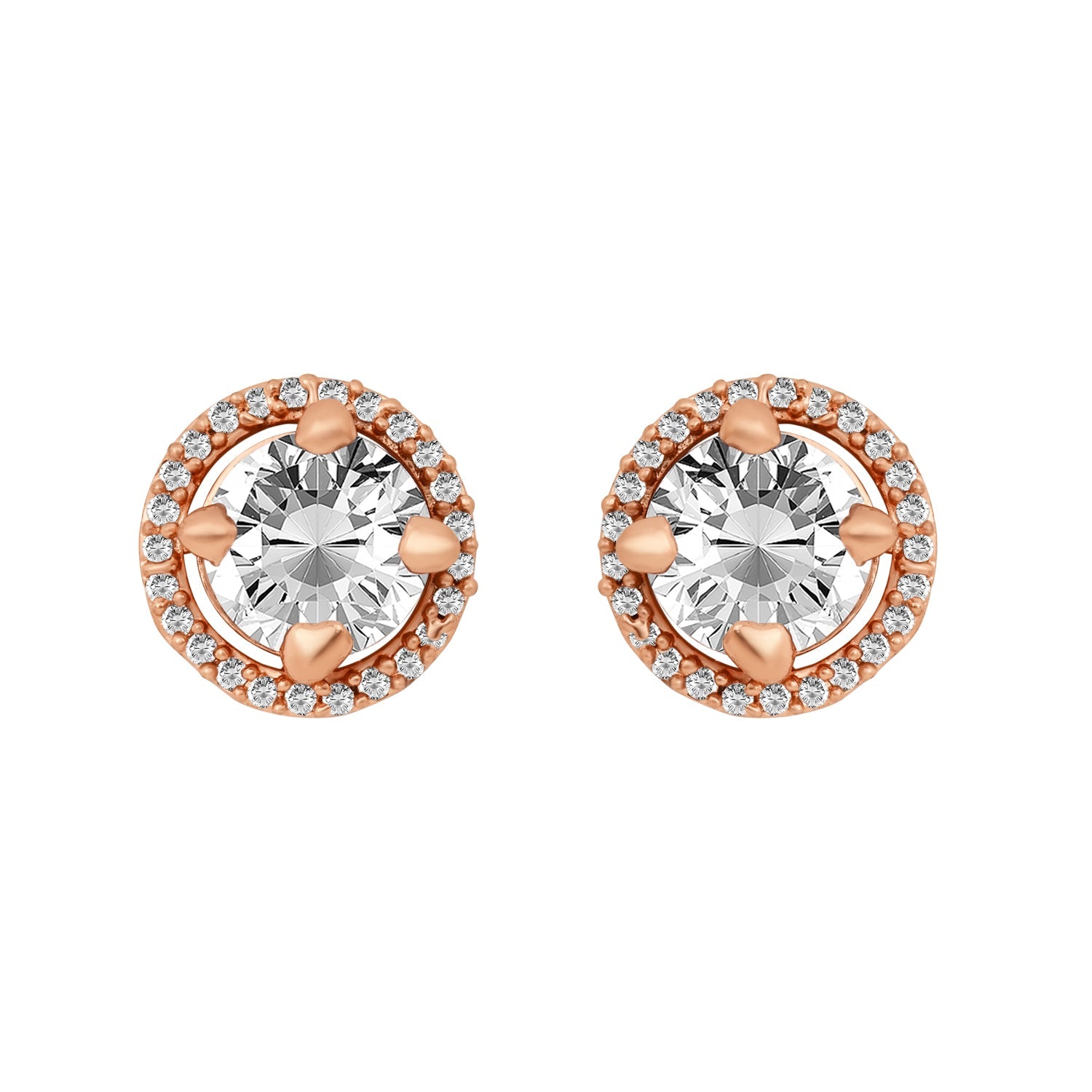 Etnico Latest Stylish CZ American Diamond Teardrop Pendant Set For Women