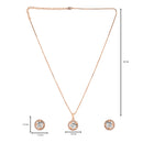 Etnico Latest Stylish CZ American Diamond Teardrop Pendant Set For Women