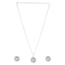 Etnico Latest Stylish CZ American Diamond Teardrop Pendant Set For Women