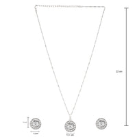 Etnico Latest Stylish CZ American Diamond Teardrop Pendant Set For Women