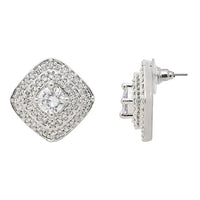 Etnico Silver Plated Cubic Zirconia American Diamond Set for Women
