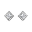 Etnico Latest Stylish Silver Plated CZ American Diamond Pendant Set For Women