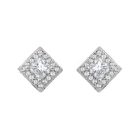 Etnico Latest Stylish Silver Plated CZ American Diamond Pendant Set For Women