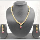 Chiccharm Jewellery Pota Stone And Pearl Brass And Copper Rajwadi Necklace Set