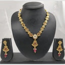 Chiccharm Jewellery Pota Stone And Pearl Brass And Copper Rajwadi Necklace Set