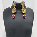 Chiccharm Jewellery Pota Stone And Pearl Brass And Copper Rajwadi Necklace Set