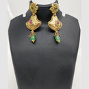 Chiccharm Jewellery Pota Stone And Pearl Brass And Copper Rajwadi Necklace Set