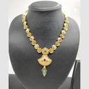 Chiccharm Jewellery Pota Stone And Pearl Brass And Copper Rajwadi Necklace Set
