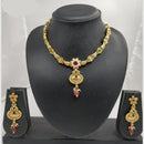 Chiccharm Jewellery Pota Stone And Pearl Brass And Copper Rajwadi Necklace Set
