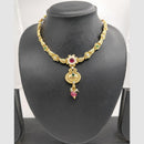 Chiccharm Jewellery Pota Stone And Pearl Brass And Copper Rajwadi Necklace Set
