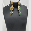 Chiccharm Jewellery Pota Stone And Pearl Brass And Copper Rajwadi Necklace Set