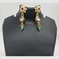 Chiccharm Jewellery Pota Stone And Pearl Brass And Copper Rajwadi Necklace Set