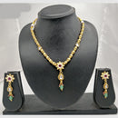 Chiccharm Jewellery Pota Stone And Pearl Brass And Copper Rajwadi Necklace Set