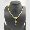 Chiccharm Jewellery Pota Stone And Pearl Brass And Copper Rajwadi Necklace Set