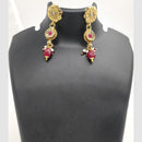Chiccharm Jewellery Pota Stone And Pearl Brass And Copper Rajwadi Necklace Set