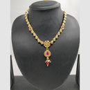 Chiccharm Jewellery Pota Stone And Pearl Brass And Copper Rajwadi Necklace Set