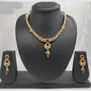 Chiccharm Jewellery Pota Stone And Pearl Brass And Copper Rajwadi Necklace Set