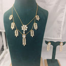 Chiccharm Jewellery Premium Polki Kundan Necklace with Earrings Set