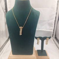 Chiccharm Jewellery Premium Polki Kundan Necklace with Earrings Set