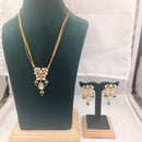 Chiccharm Jewellery Premium Polki Kundan And Beads Necklace with Earrings Set