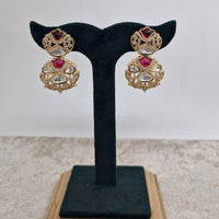 Chiccharm Jewellery Classic Polki Kundan Stone Hanging Earrings