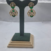 Chiccharm Jewellery Classic Polki Kundan Stone Hanging Earrings