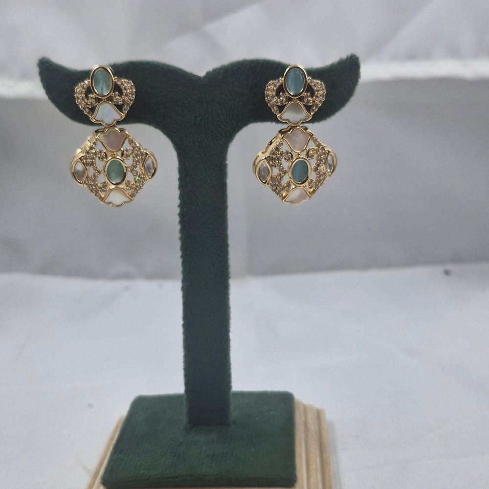 Chiccharm Jewellery Classic Polki Kundan Stone Hanging Earrings