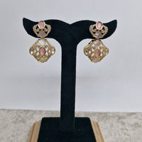 Chiccharm Jewellery Classic Polki Kundan Stone Hanging Earrings