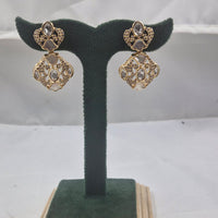 Chiccharm Jewellery Classic Polki Kundan Stone Hanging Earrings