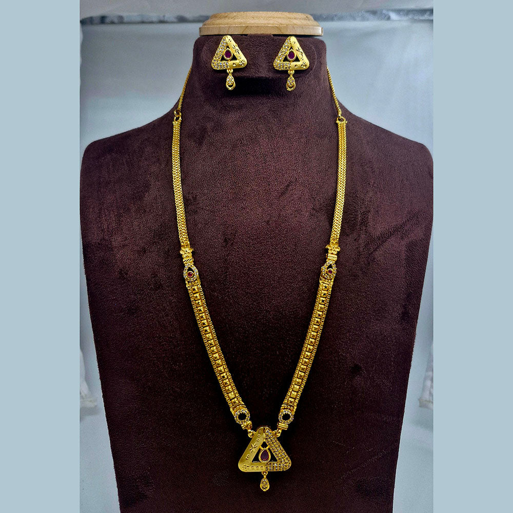 Chiccharm Jewellery Brass And Copper Rajwadi Long Necklace Set