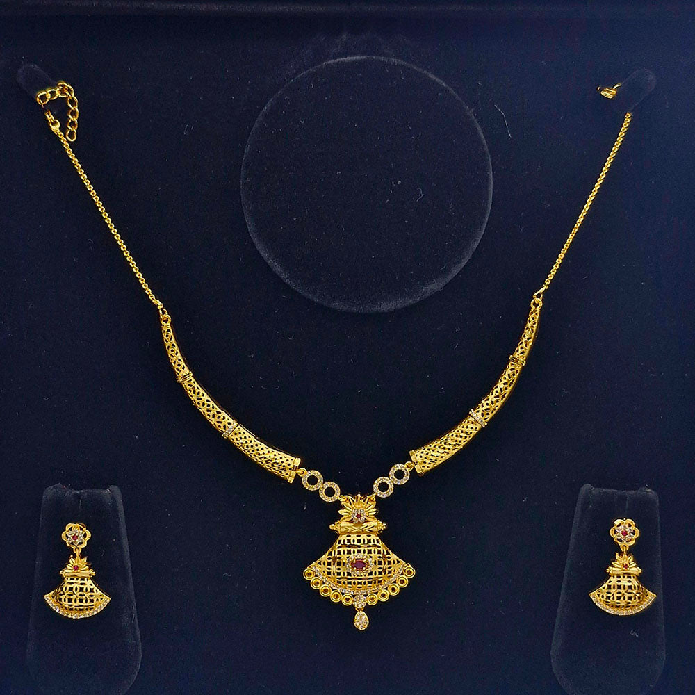 Chiccharm Jewellery Brass And Copper Rajwadi Necklace Set