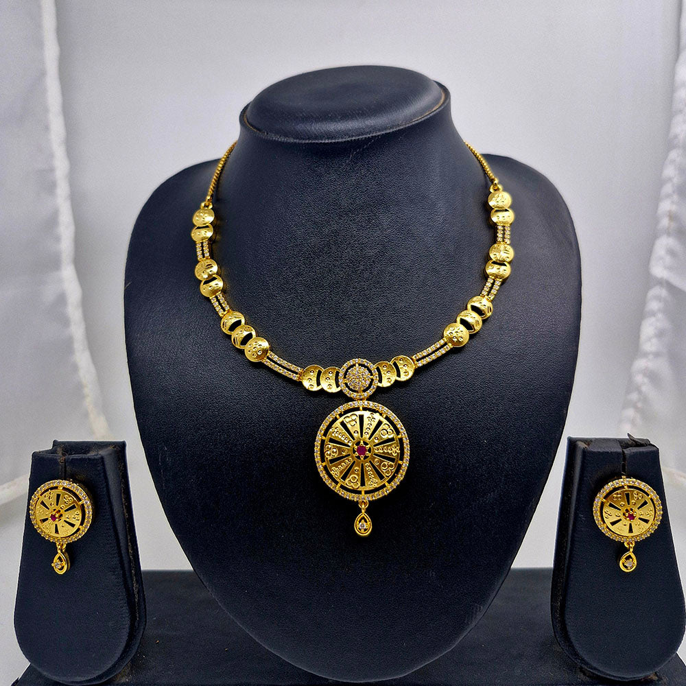 Chiccharm Jewellery Brass And Copper Rajwadi Necklace Set