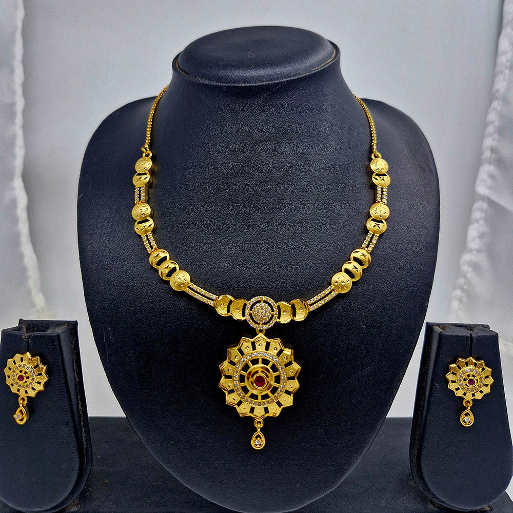 Chiccharm Jewellery Brass And Copper Rajwadi Necklace Set