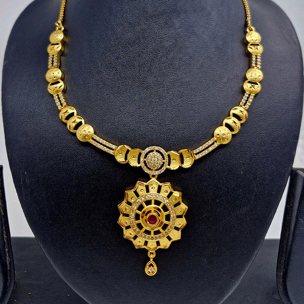 Chiccharm Jewellery Brass And Copper Rajwadi Necklace Set