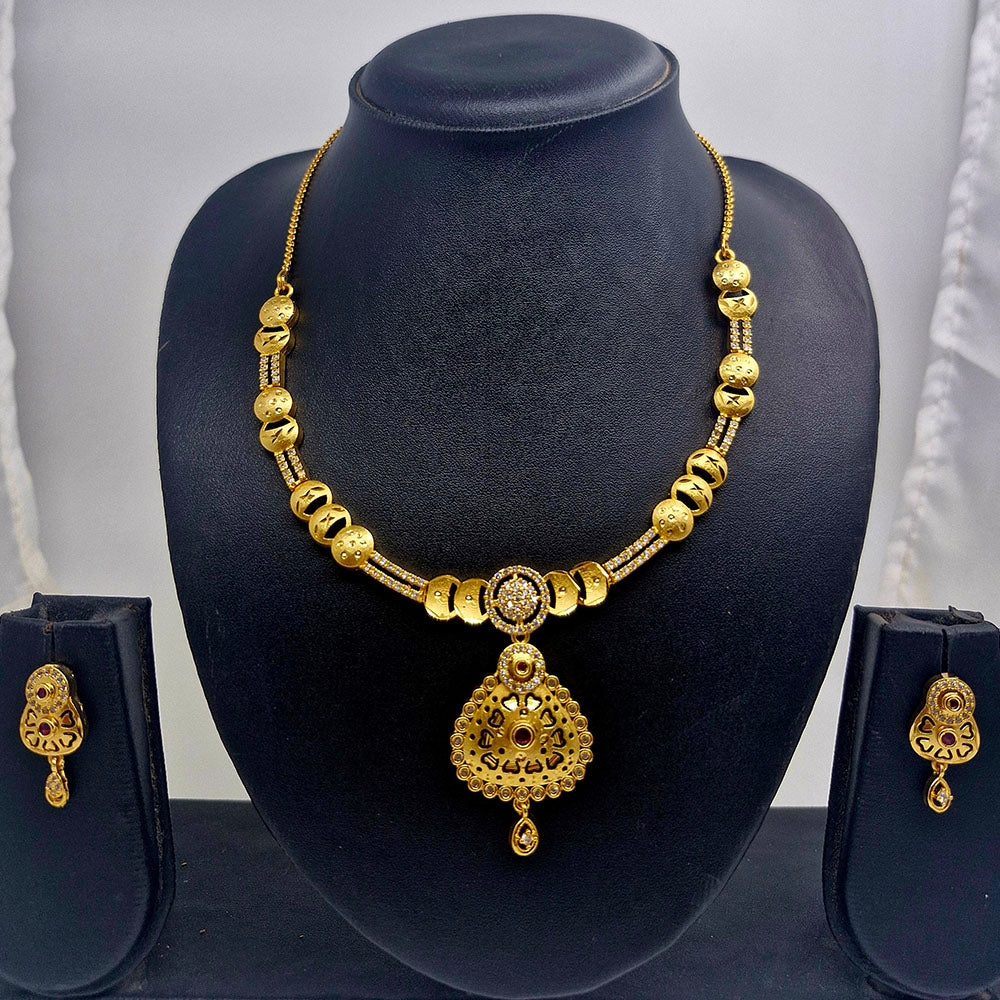 Chiccharm Jewellery Brass And Copper Rajwadi Necklace Set