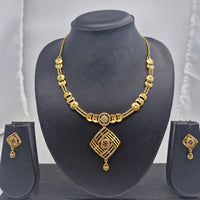 Chiccharm Jewellery Brass And Copper Rajwadi Necklace Set