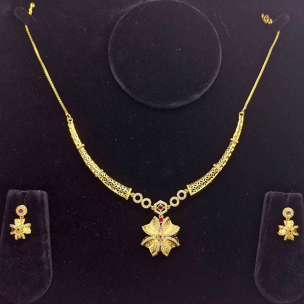 Chiccharm Jewellery Brass And Copper Rajwadi Necklace Set