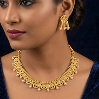 Chiccharm Jewellery Pearl Brass And Copper Rajwadi Necklace Set