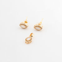 ChicCharm Jewellery Brass Gold Plated Austrian Stone Pendant Set