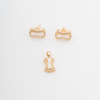 ChicCharm Jewellery Brass Gold Plated Austrian Stone Pendant Set