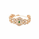 ChicCharm Jewellery Brass Gold Plated Uncut Polki Kundan Mother Pearl American Diamond Bracelet